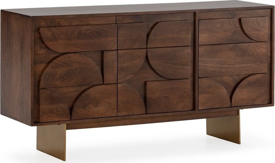 Hnědá komoda z mangového dřeva 145x76x40 cm Trisha – MOME