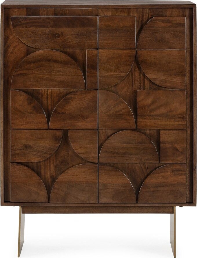 Hnědá skříňka z mangového dřeva 90x120x40 cm Trisha – MOME