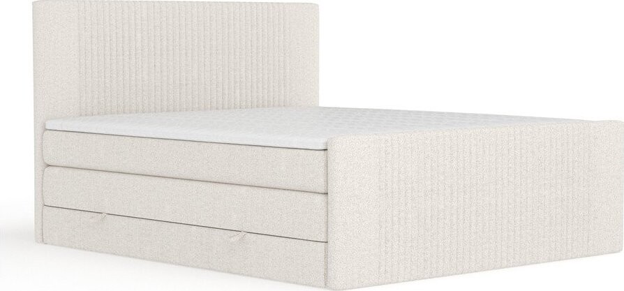 Béžová boxspring postel s úložným prostorem 180x200 cm Bergamo – Maison de Rêve