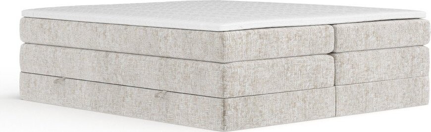 Béžová boxspring postel s úložným prostorem/bez čela 140x200 cm Juniper – Maison de Rêve