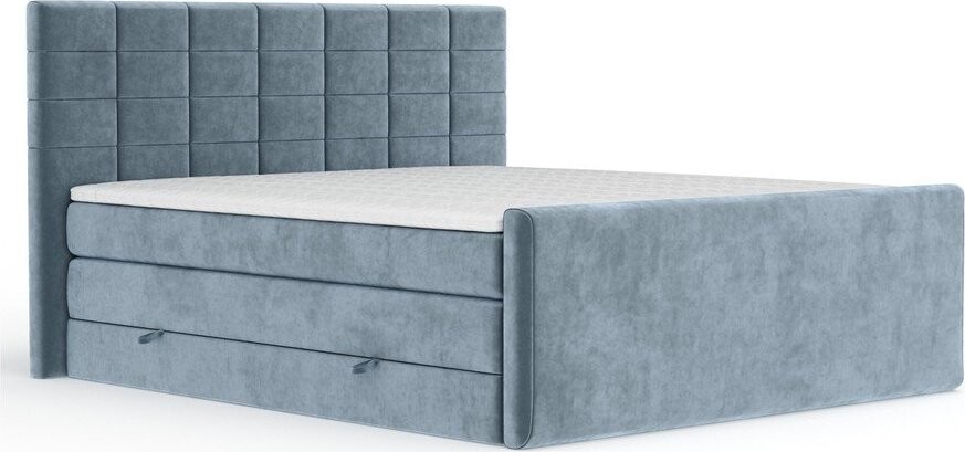 Modrá boxspring postel s úložným prostorem 180x200 cm Ava – Maison de Rêve
