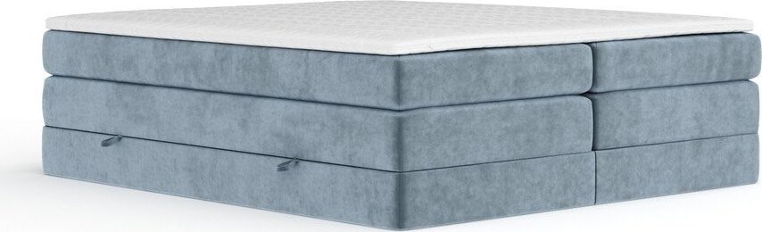 Modrá boxspring postel s úložným prostorem/bez čela 200x200 cm Juniper – Maison de Rêve