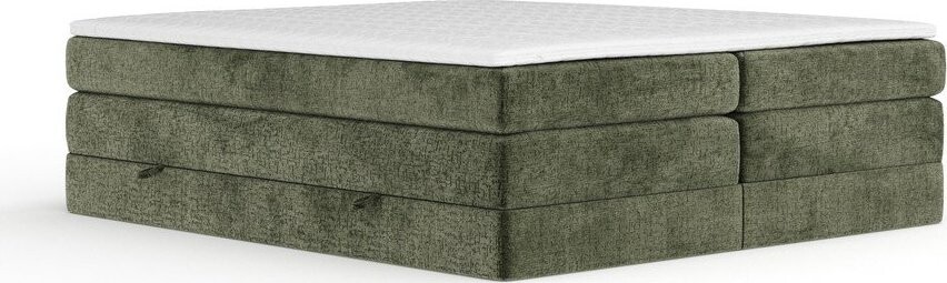 Tmavě zelená boxspring postel s úložným prostorem/bez čela 160x200 cm Juniper – Maison de Rêve