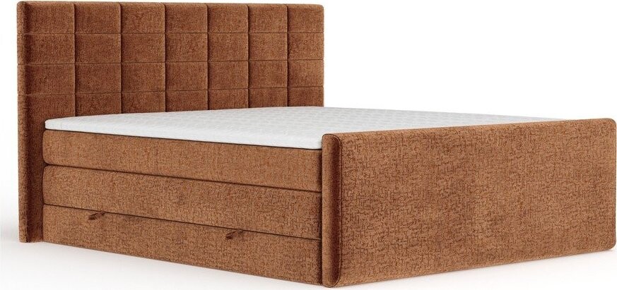Oranžová boxspring postel s úložným prostorem 160x200 cm Ava – Maison de Rêve