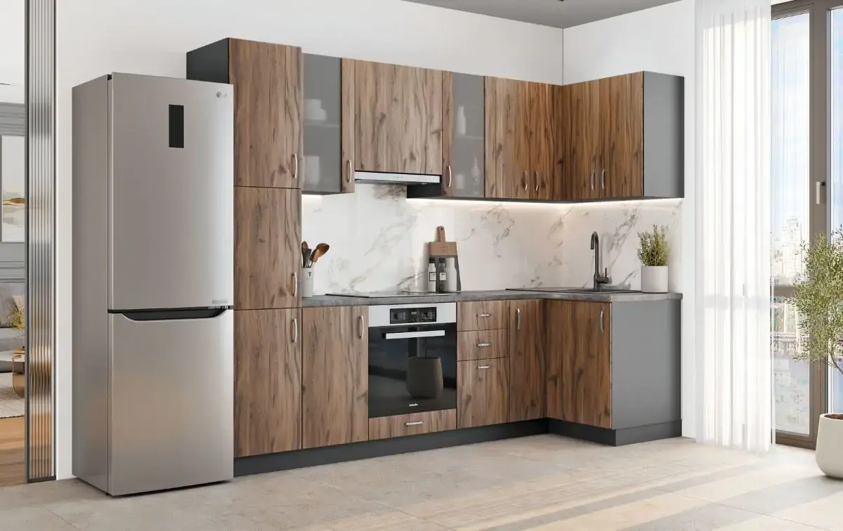 Casarredo Rohová kuchyně REMADA dub/antracit