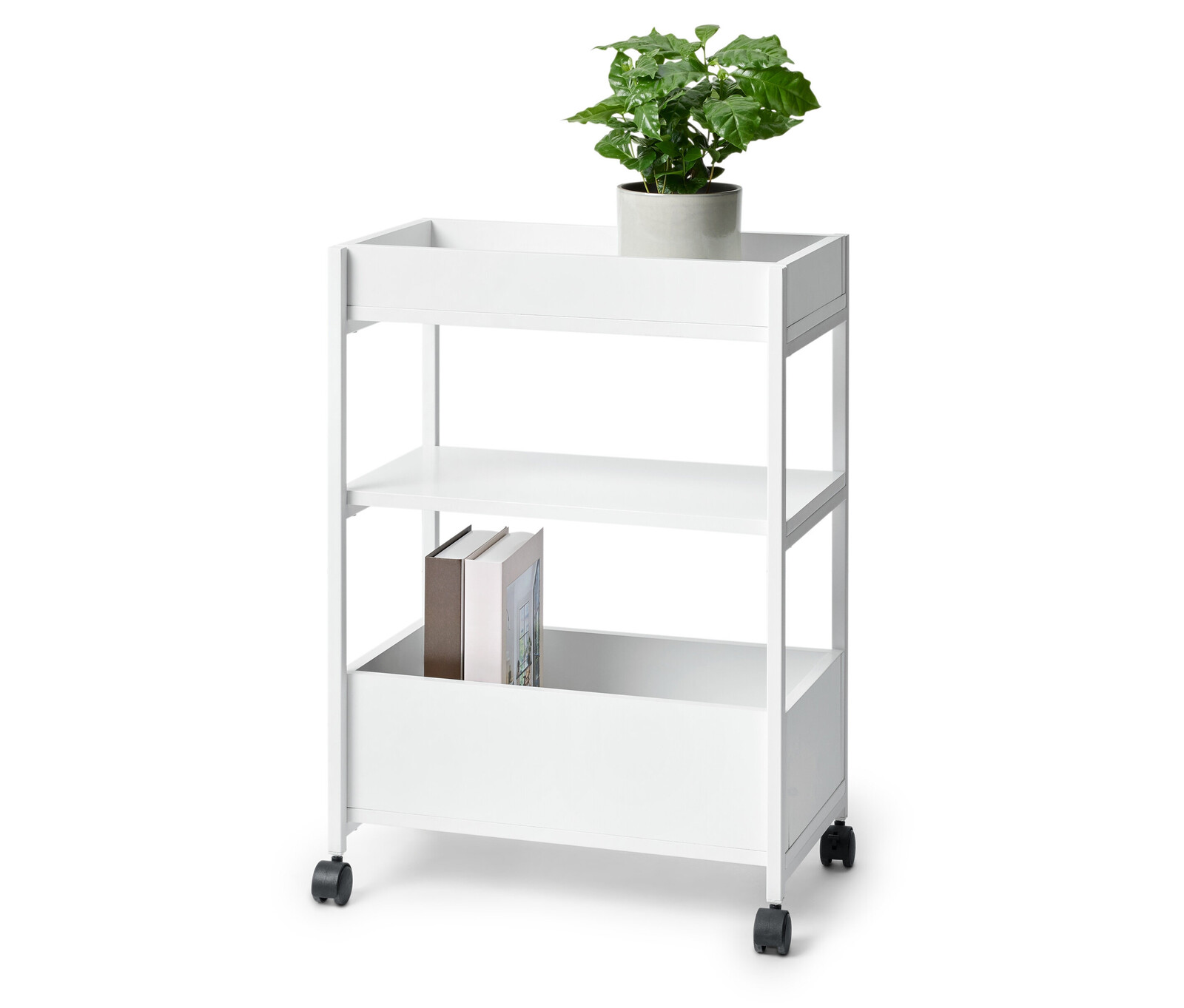 Tchibo - Regál »Klaar« na kolečkách - barva: bílá