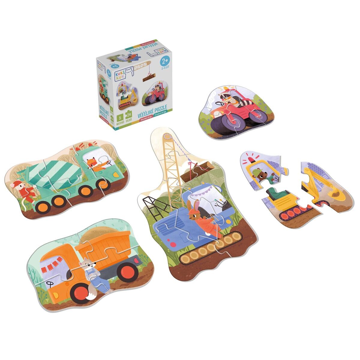 KukiKuk - Véééliké puzzle Stavební stroje