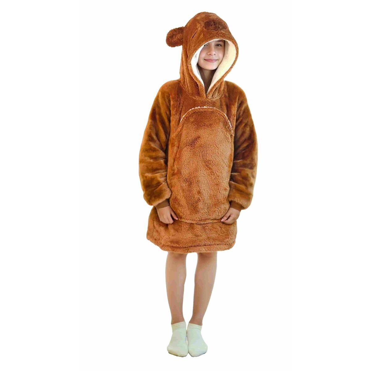 Cozy Noxxiez CH327 Kapybara - hřejivá televizní mikinová deka s kapucí pro děti 7 - 12 let