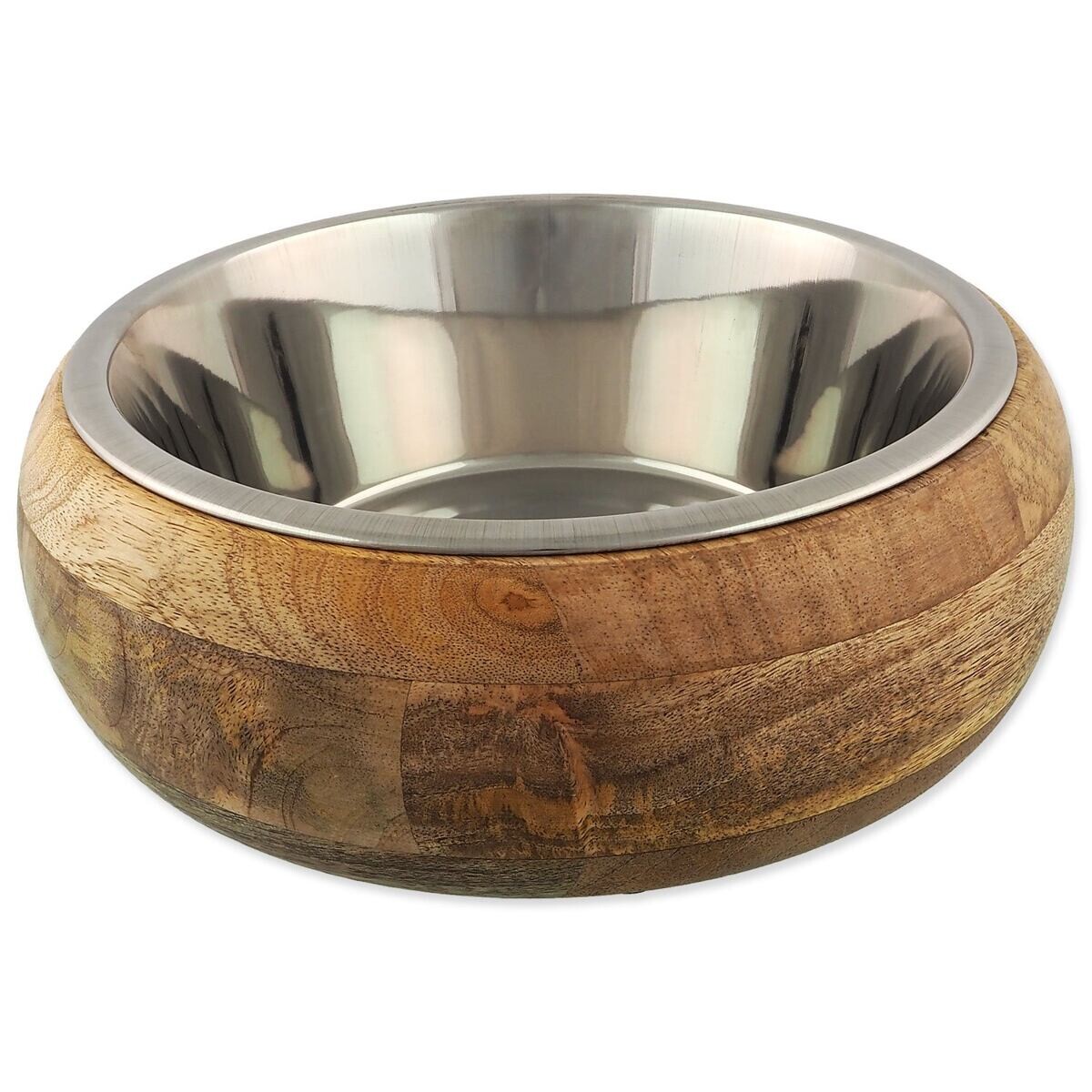 Miska Dog Fantasy nerez v dřevě zaoblená 400ml