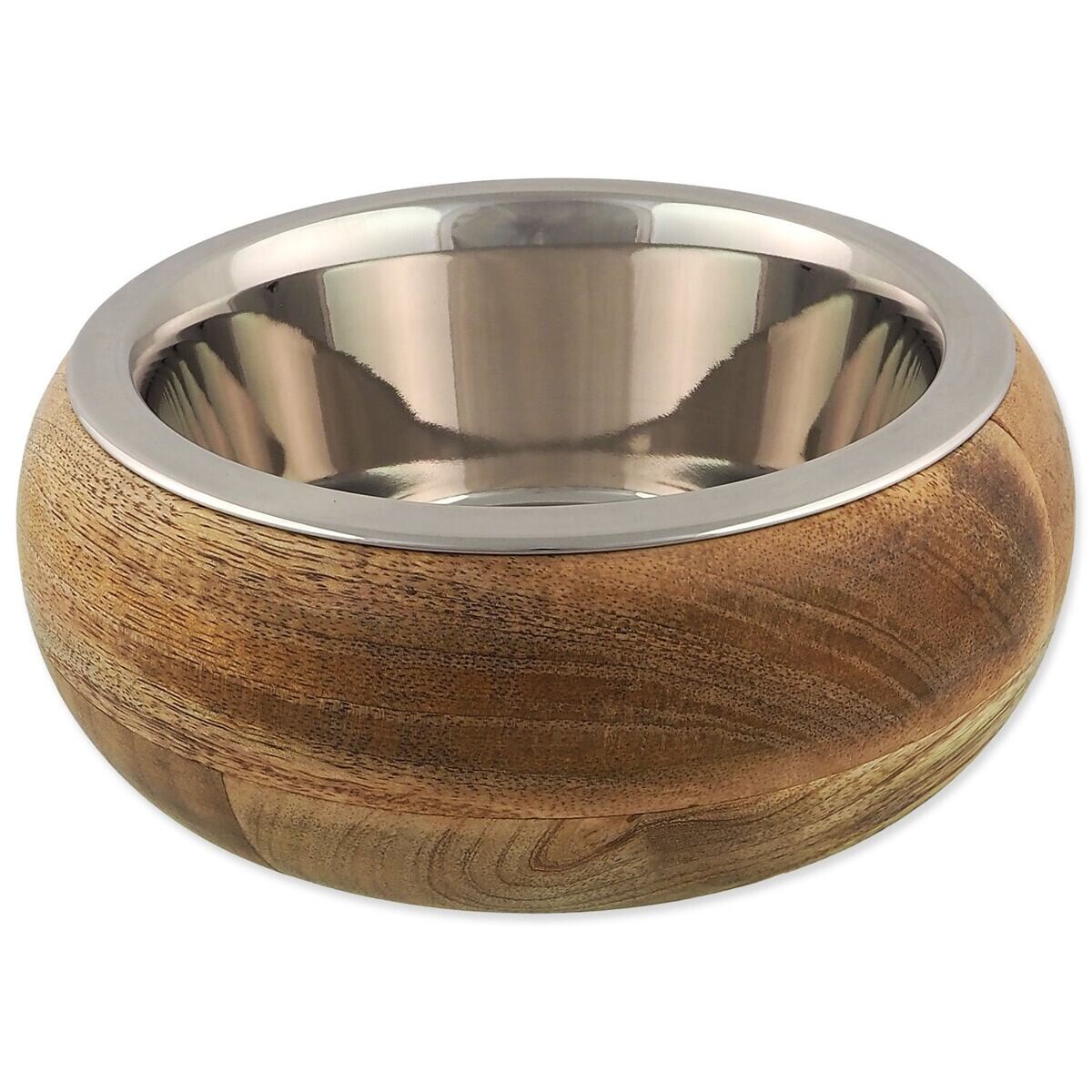 Miska Dog Fantasy nerez v dřevě zaoblená 840ml
