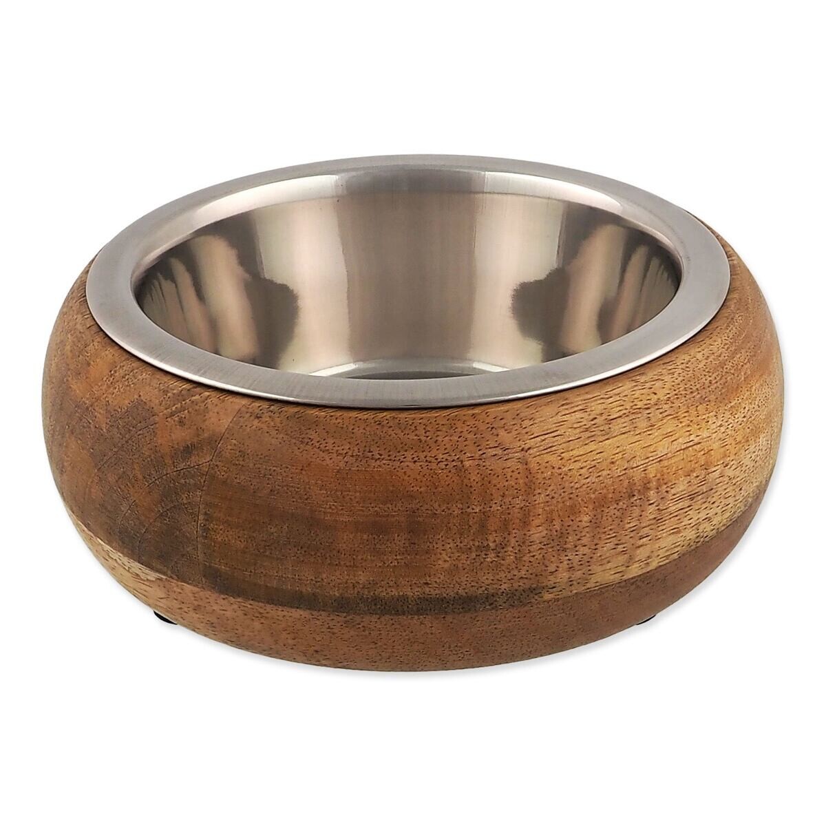 Miska Dog Fantasy nerez v dřevě zaoblená 1730ml