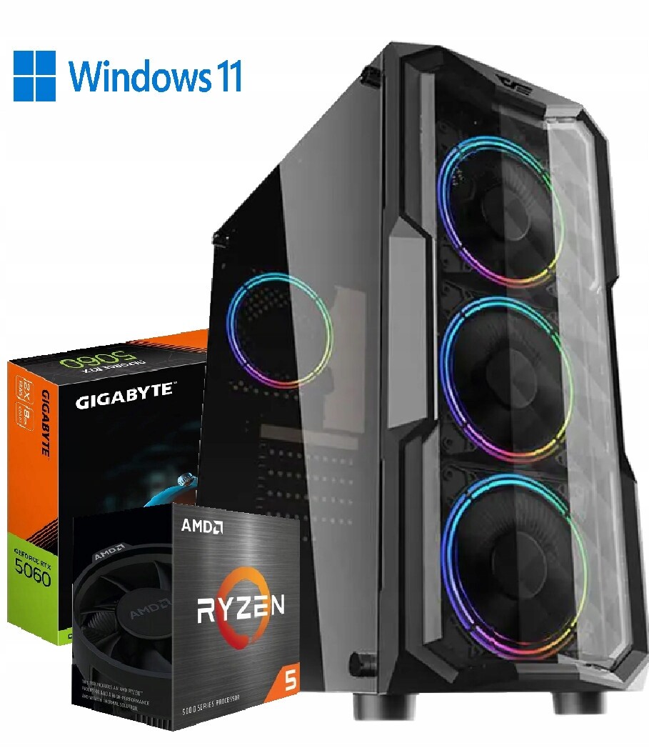 Počítač Ryzen 5 5500, Rtx 5060 8GB, 32GB DDR4, 960GB M.2 WIN11
