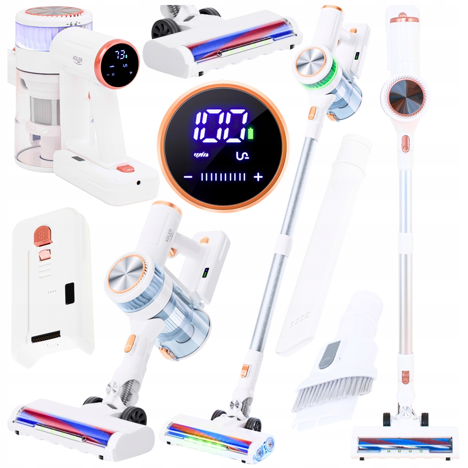 Vysavač Vertikální Bezsáčkový Ruční Elektrokartáč Pro 10v1