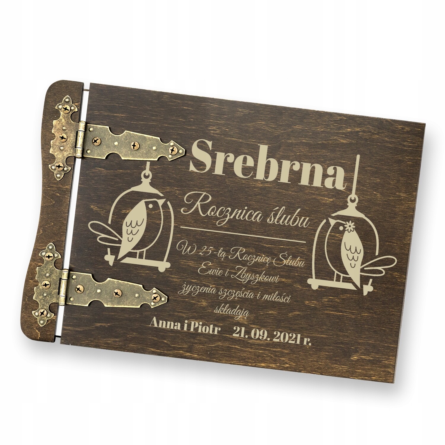 2 x Dřevěné album k 50. výročí svatby rodičů prarodičů Dárek s gravírováním
