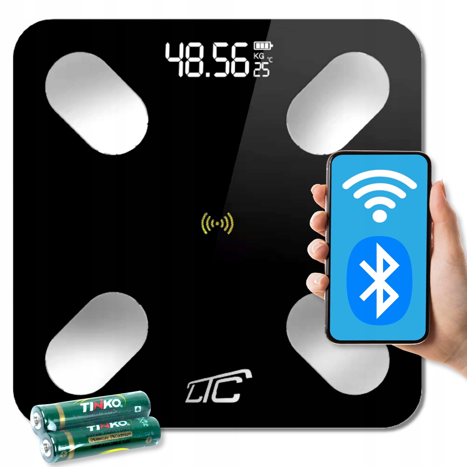 2 x Analytická Elektronická Koupelnová Váha Slim 180KG Smart Bluetooth