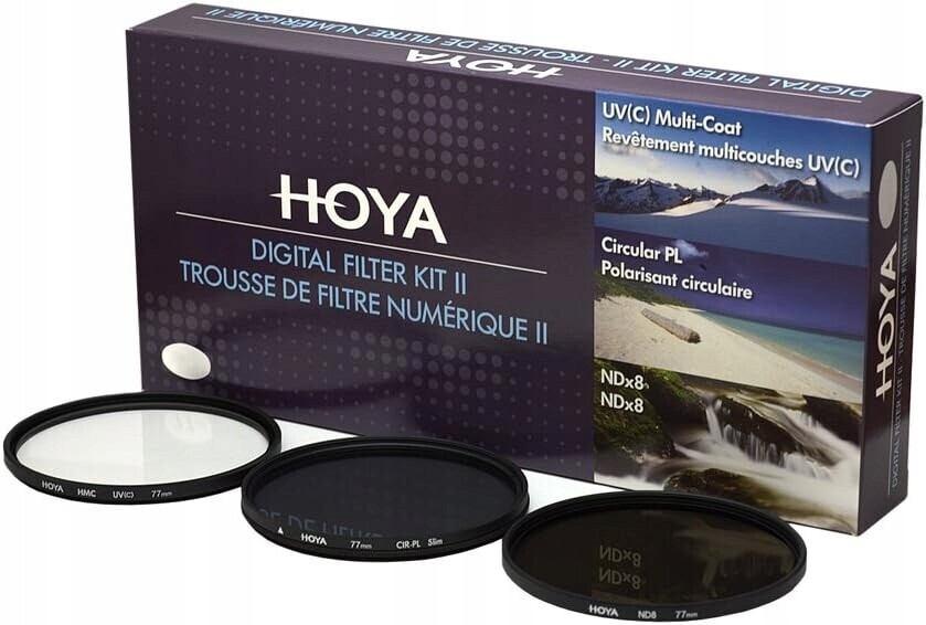 Sada Filtrů Hoya 52 MM Uv Polarizační Šedý NDX8 Pouzdro