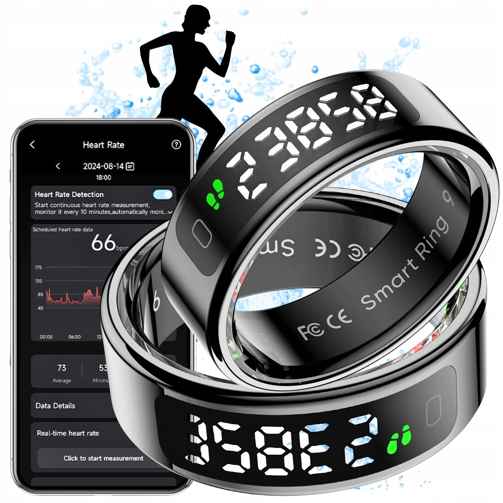 Smartring Colmi R12 černý 20.8 mm velikost 11 Led Hr SpO sen 1ATM