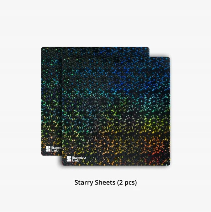Bambu Lab 3D Effect Sheet list s efektem Starry Hvězdičky P1 X1 A1 2 ks