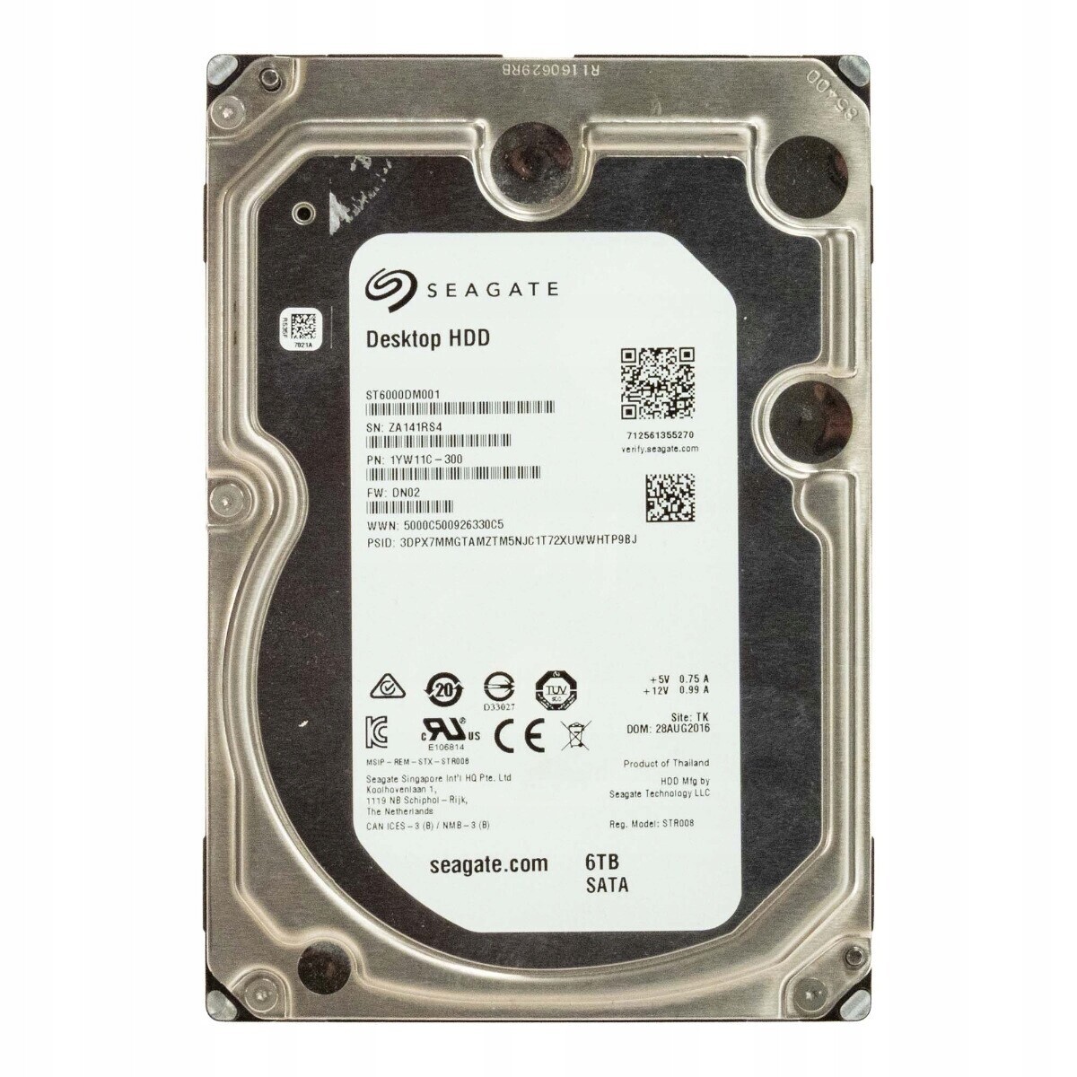 Seagate Desktop Hdd 6TB 7.2K 128MB Sata III Ncq 3.5'' ST6000DM001
