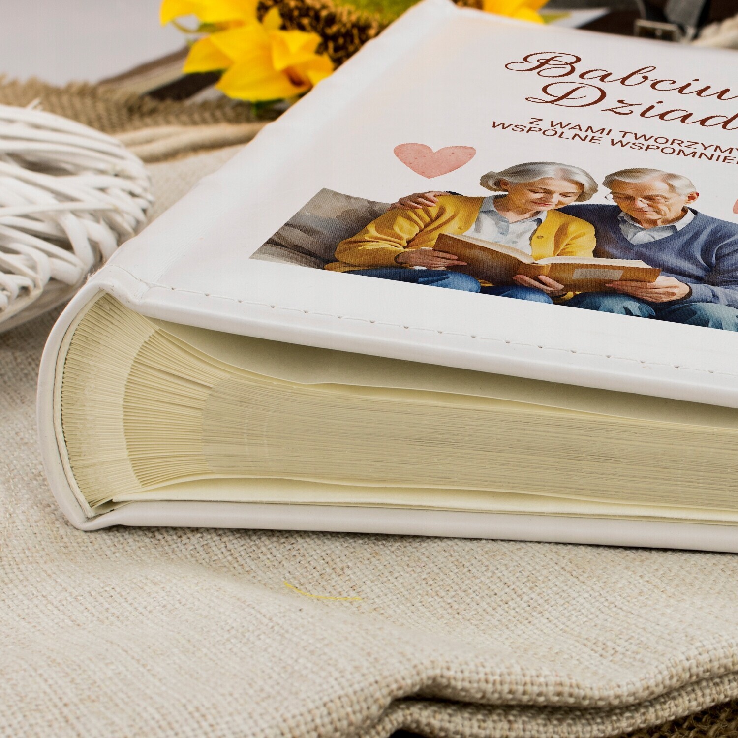 2 x Dárek ke Dni babičky a dědečka Album na fotografie Kožené s věnováním