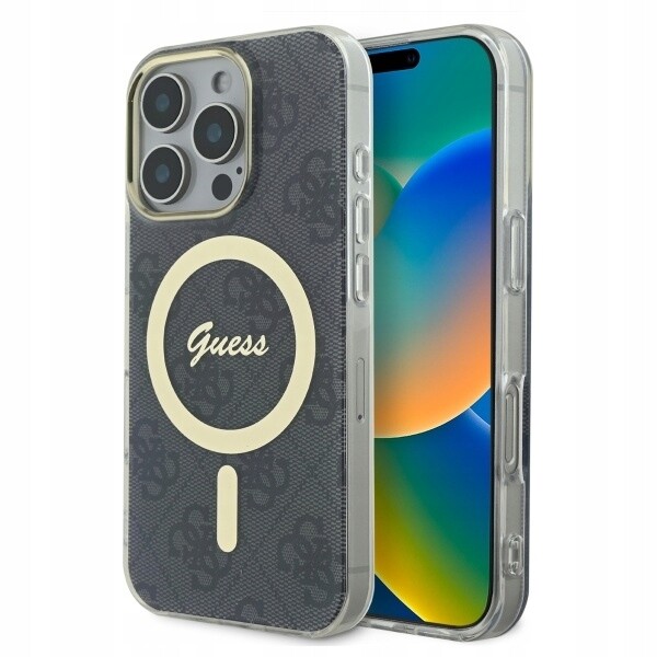 Pouzdro pro iPhone 16 Pro Max Guess Hardcase MagSafe Černé