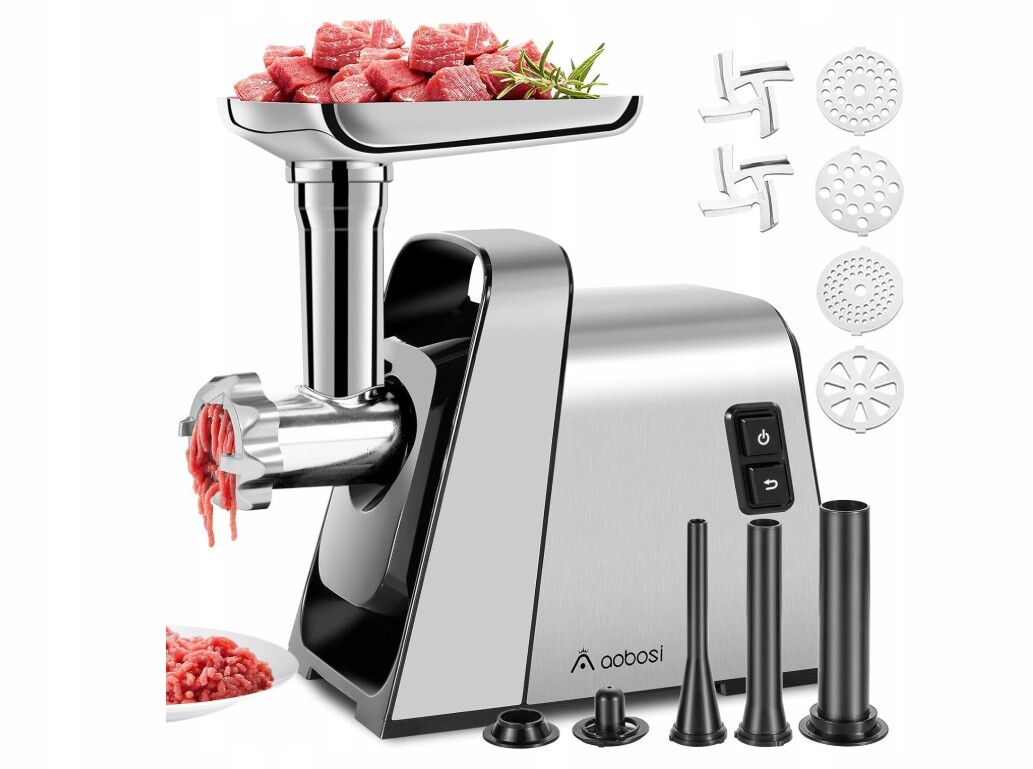 Mlýnek na maso Aobosi Mlýnek stříbrný 3000 W