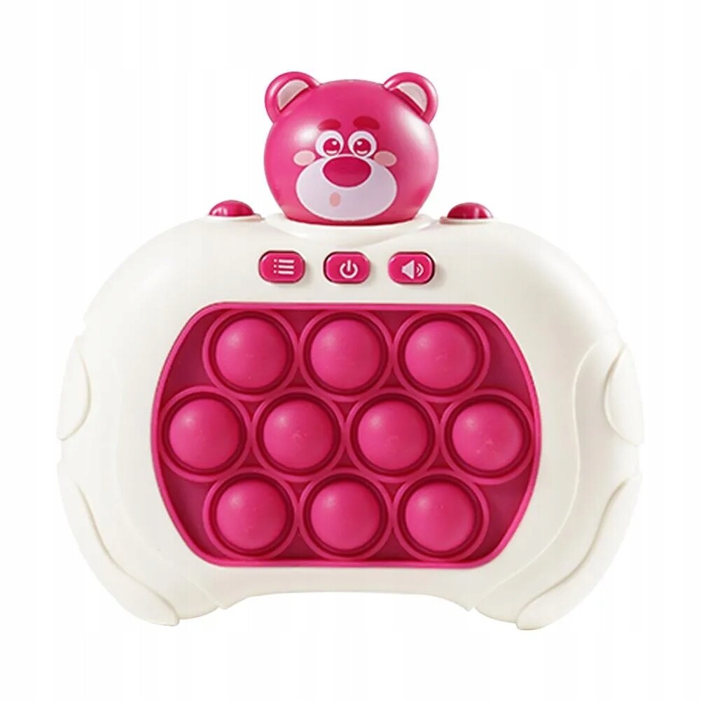 2 x Pop It Konzola Antistresová Hra Zručnostní Elektrická Medvídek Růžový