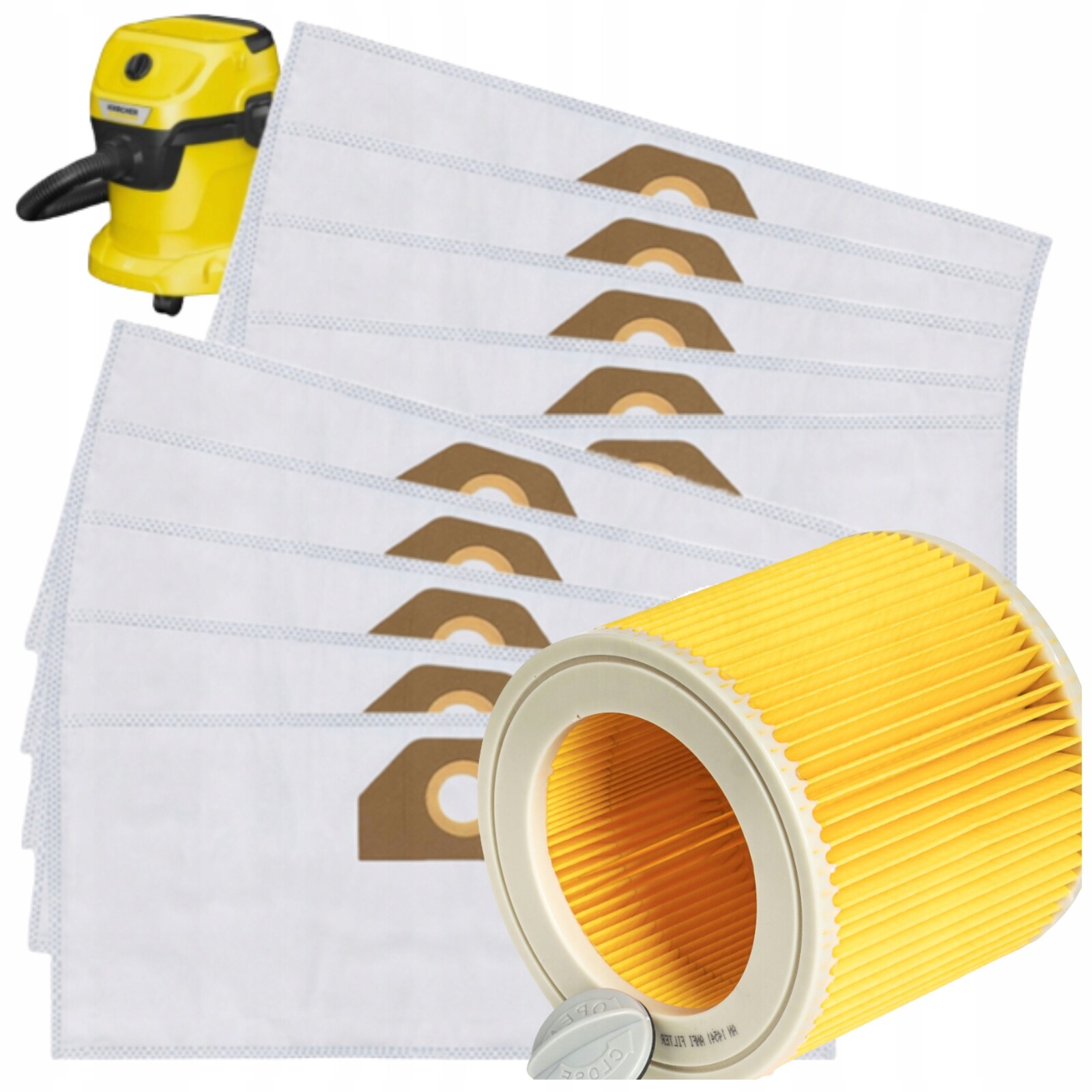 2 x 10 x Látkové Sáčky Do Vysavače Karcher WD3 WD2 WD6 SE4001 Wd 3 +fi