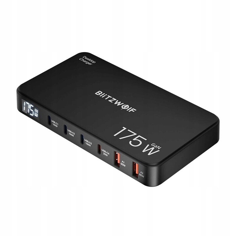 Blitzwolf BW-S30 Nabíjecí stanice 6v1 4x Usb-c 2x Usb 175W Pps Pd Qc Afc