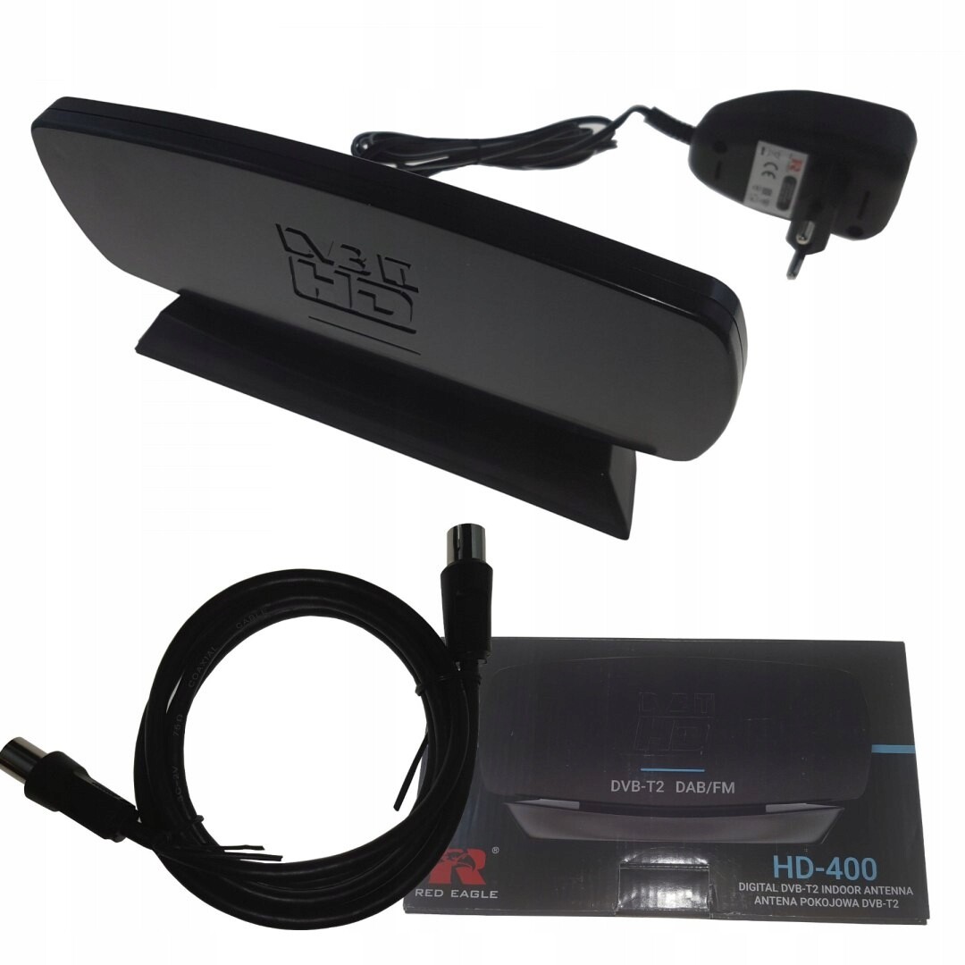 2 x Pokojová Tv Anténa DVB-T2 Pro Pozemní Televizi Vnitřní Zesilovač