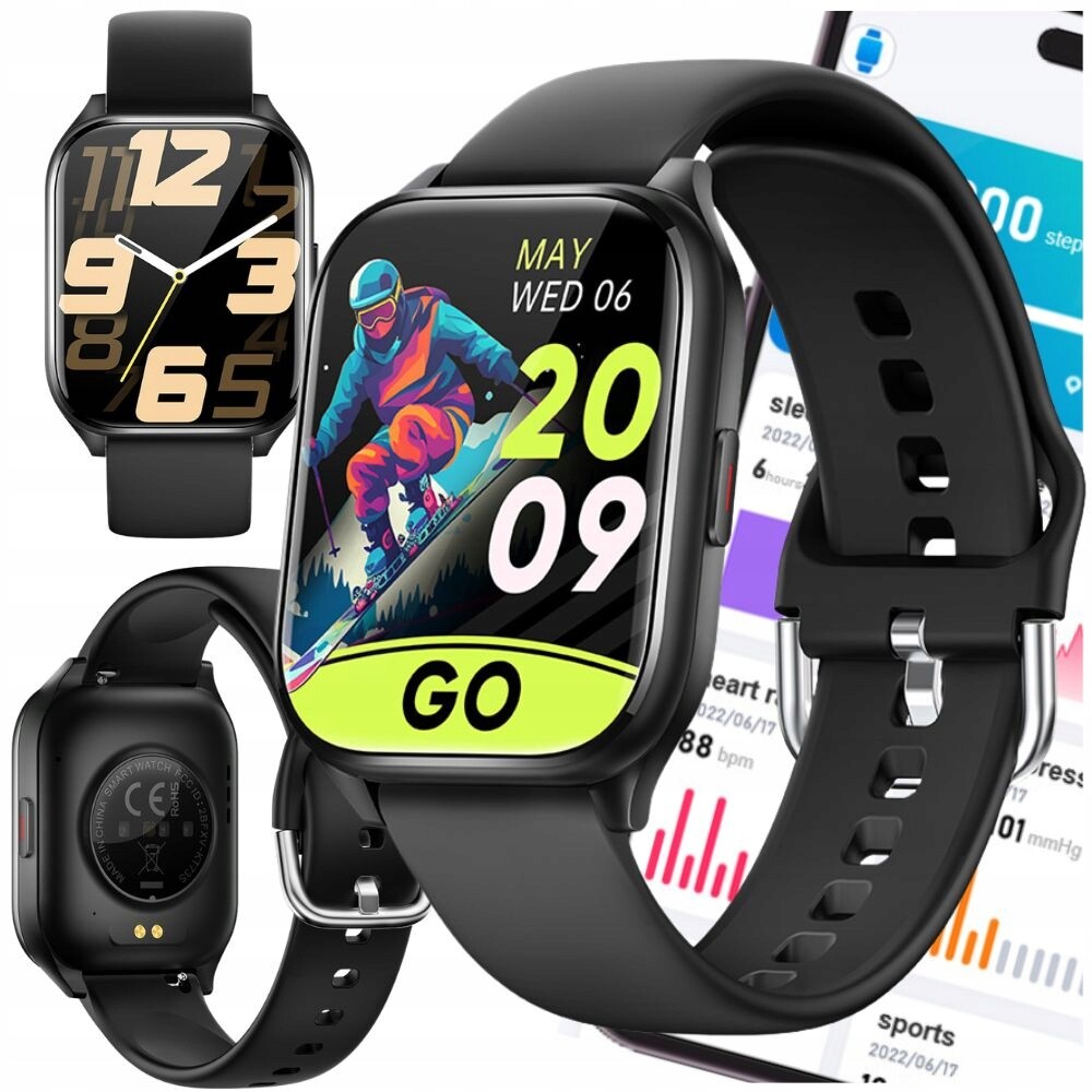 Chytré Hodinky Hodinky Dámské Hodinky Pro Chytré Černé Menu Gt Pl Chytrý Řemínek Sport