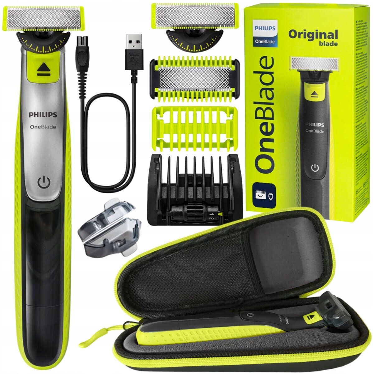 Pánský Holící Philips Holicí Strojek Oneblade 360, Zastřihovač Obličej A Těla Pouzdro