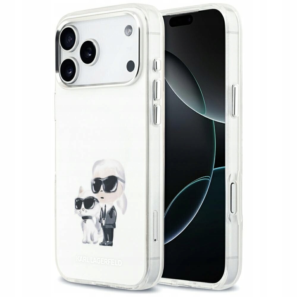 Pouzdro Karl Lagerfeld IML Aquarelle Karl & Choupette & Logo MagSafe pro iPhone