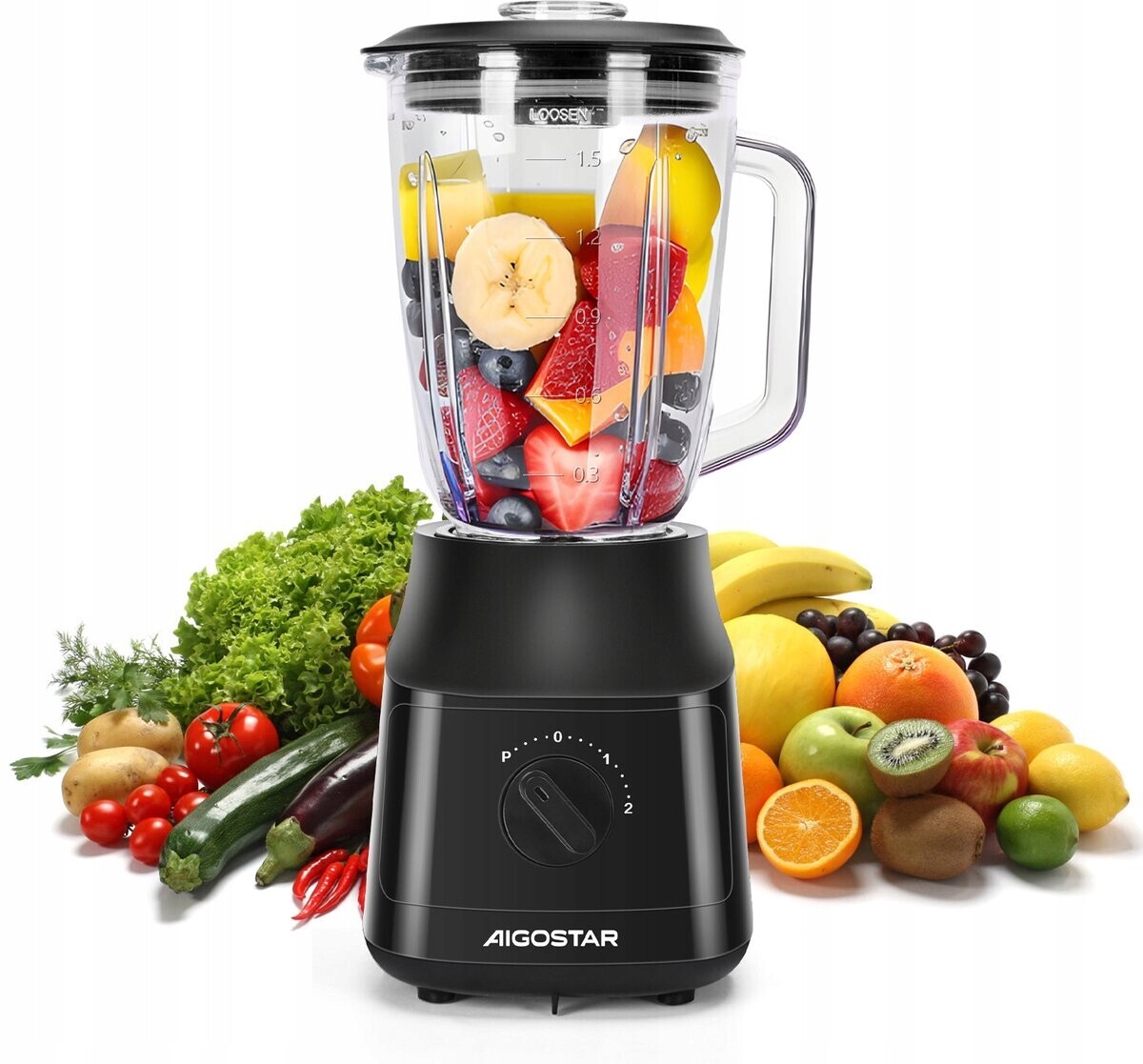 Mixér Aigostar Swift smoothie maker 1,5 l 800 W černý