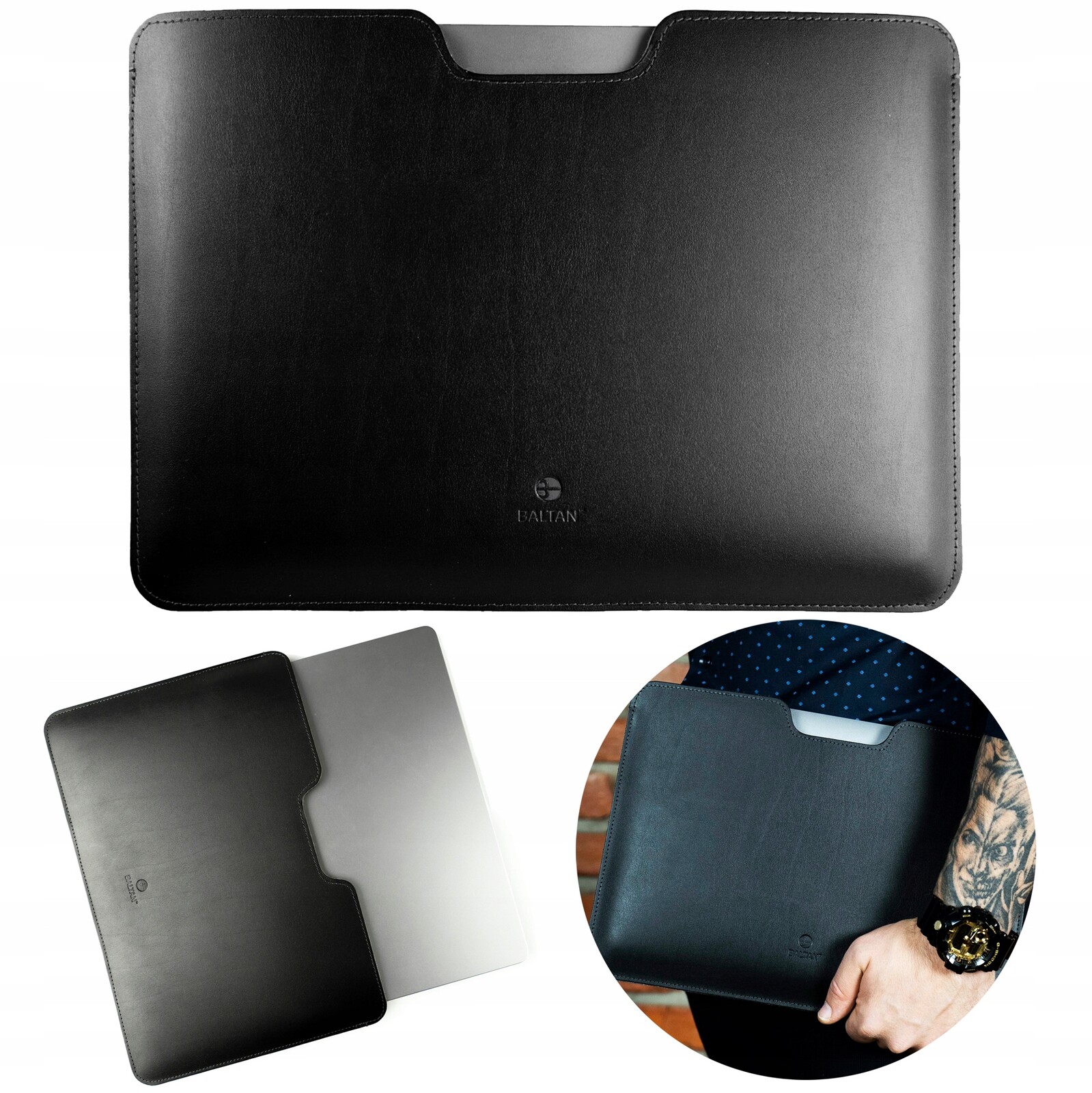 Baltan Elegantní Pouzdro Pro MacBook Air 13 M4, Dedikované, Černé