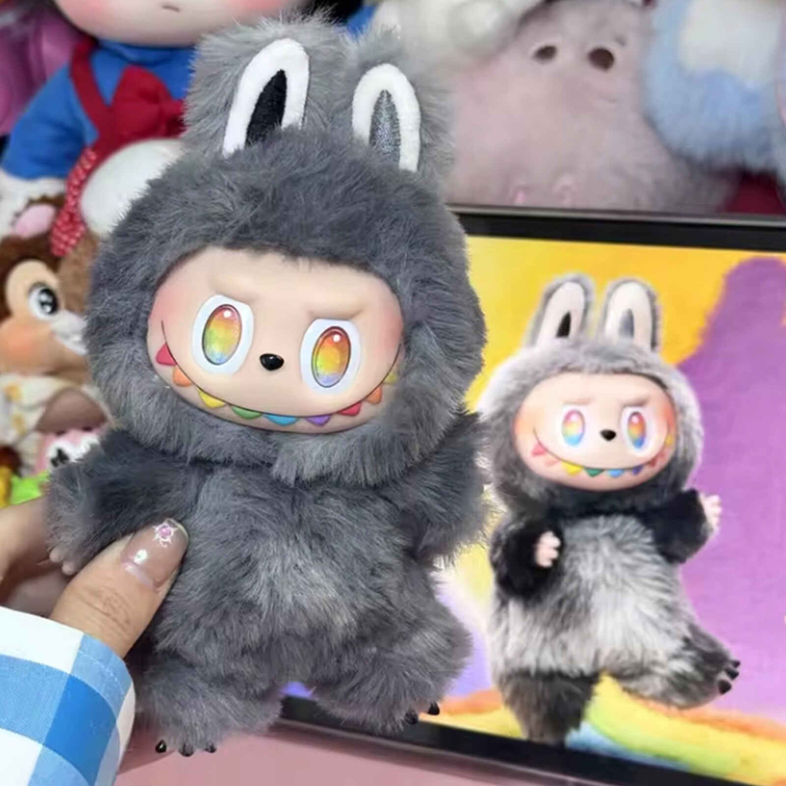 2 x Přívěšek Na Klíčenky Plyšák Panenkou, Přívěsek Na Klíče Plyšák S Překvapením Labubu