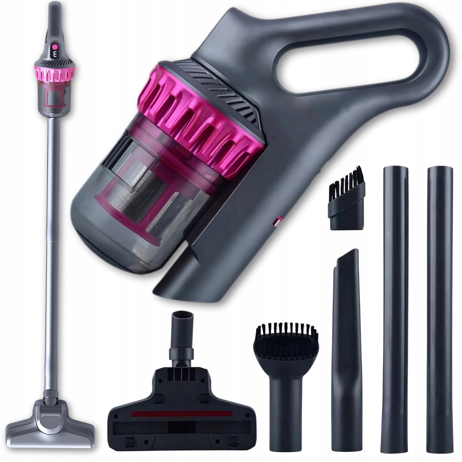 Vysavač Vertikální Bezsáčkový Ruční Vysavač 2V1 Hepa Filtr 4 Nástavce