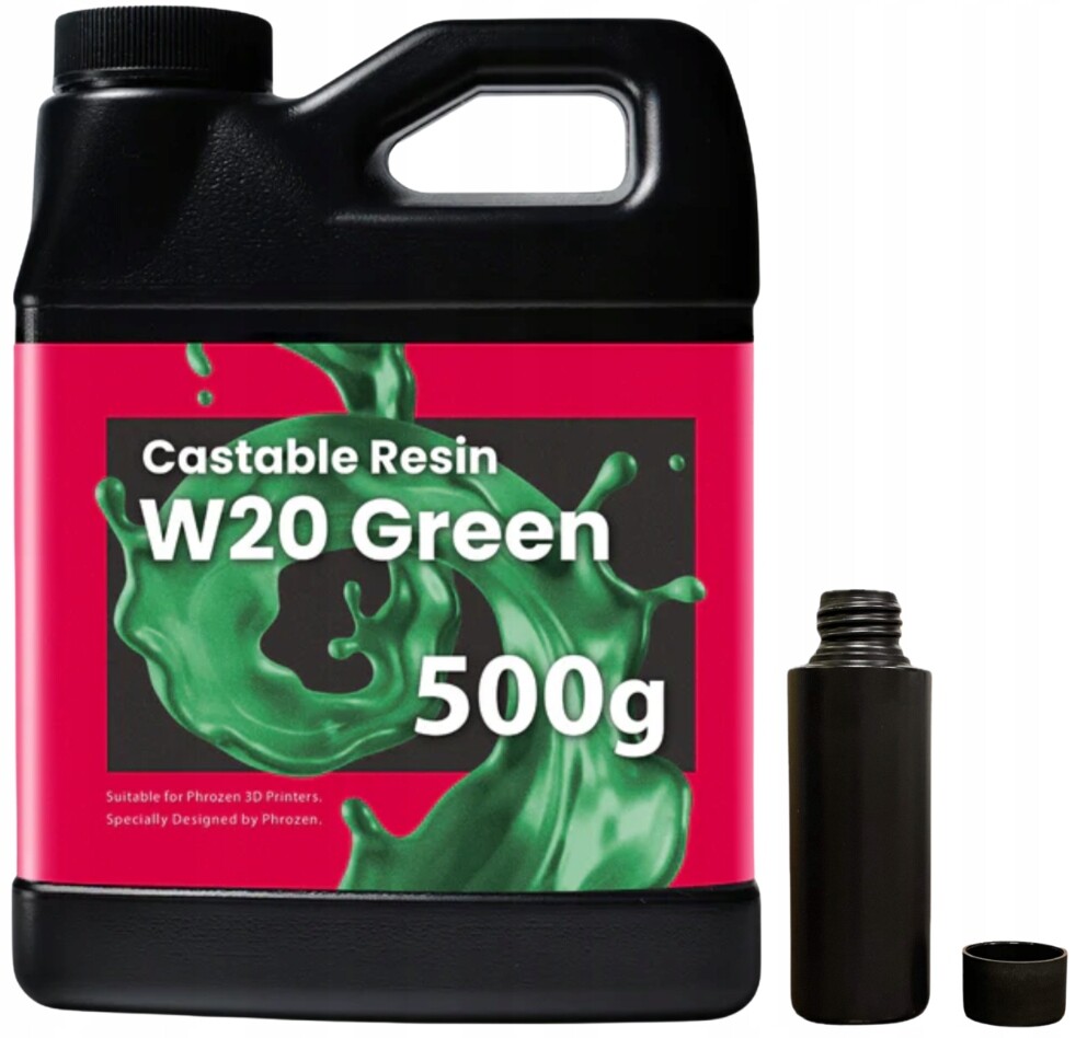 Uv pryskyřice Phrozen Castable W20 Green Jubilerská 0,1 kg 0,1 l pro 3D tiskárnu