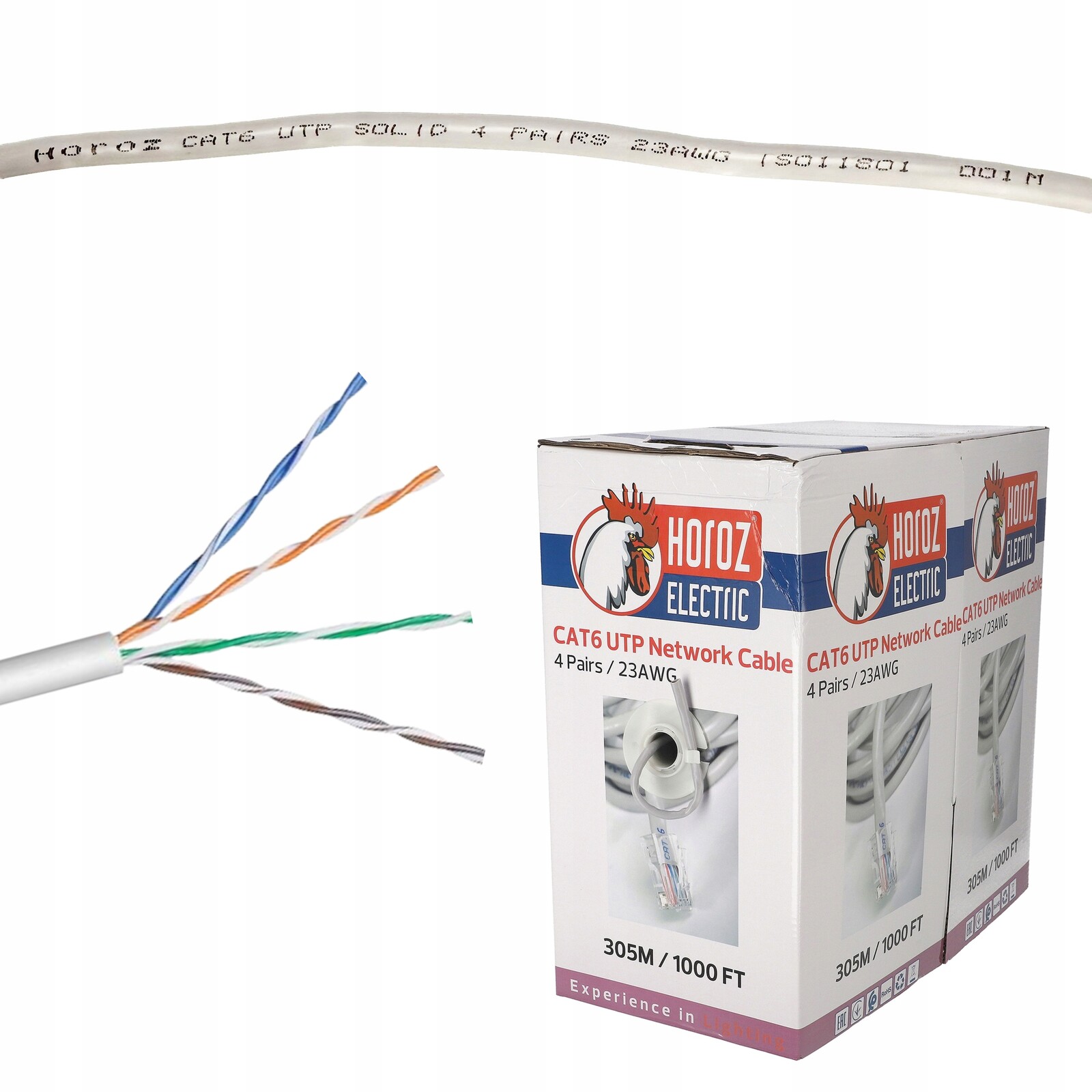 305 m| Horoz Kabel síťový Šroubovák Utp CAT6 1 Gb/s 250MHz 23AWG