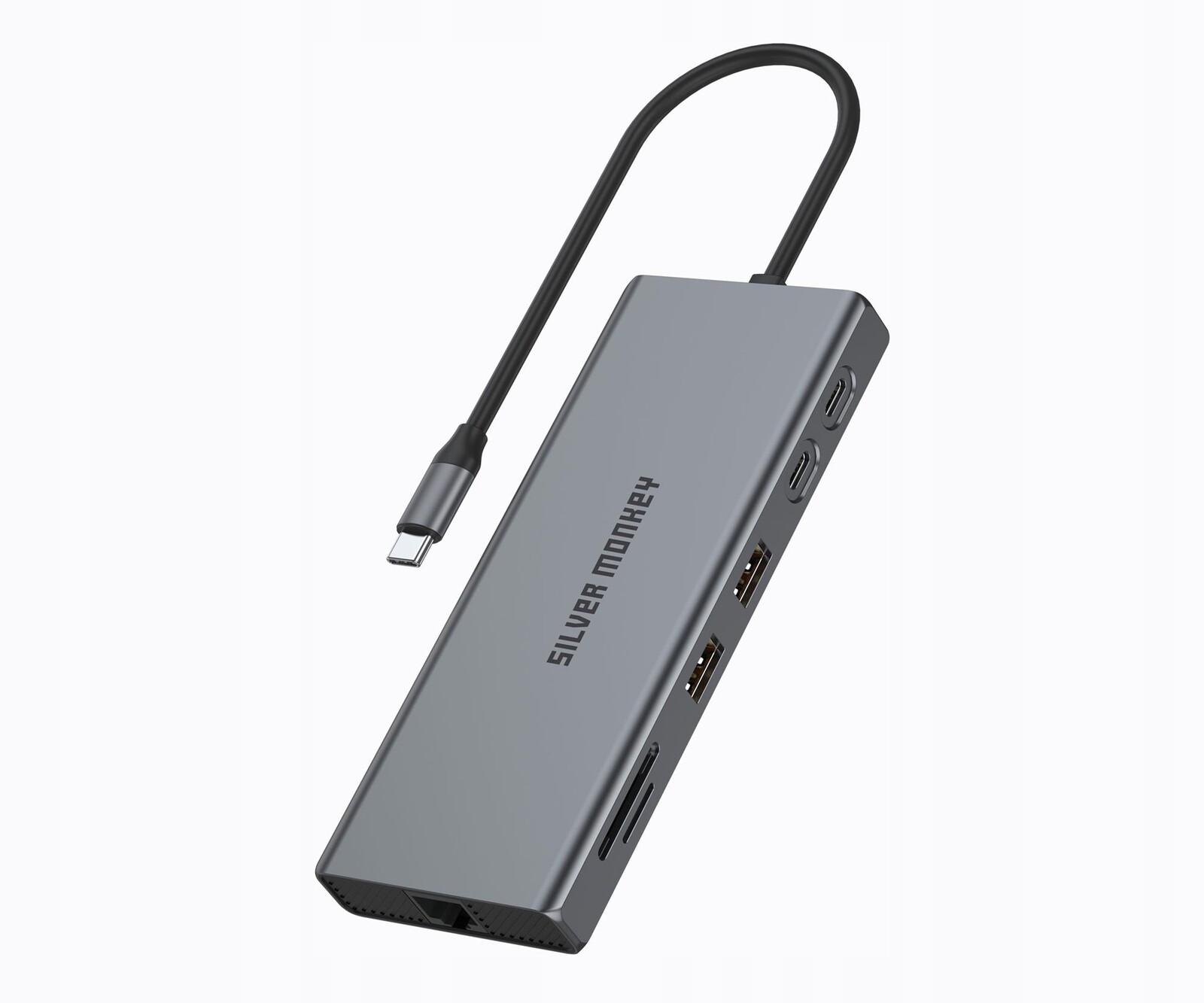 Hub 11v1 Stanice Silver Monkey Usb-c 2xHDMI Lan 3xUSB-C 2xUSB-A Sd Pd 100W