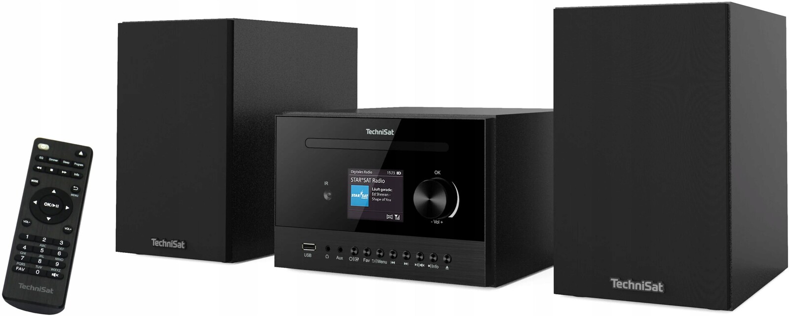 Věž Technisat Classic 800 Černá, Odtw.CD, Bluetooth, Fm tuner, budík