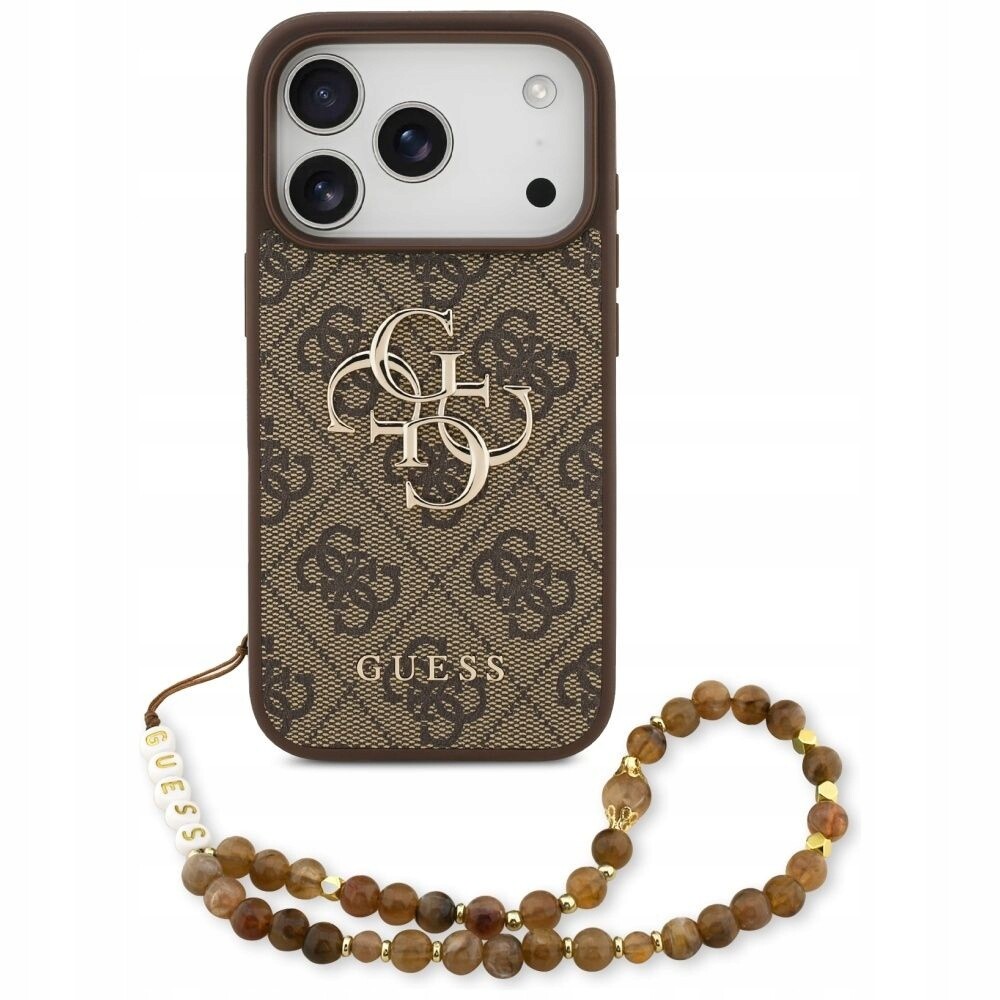 Pouzdro Guess krytka 4G Strap 4G Classic Logo pro iPhone 17 Pro hnědá