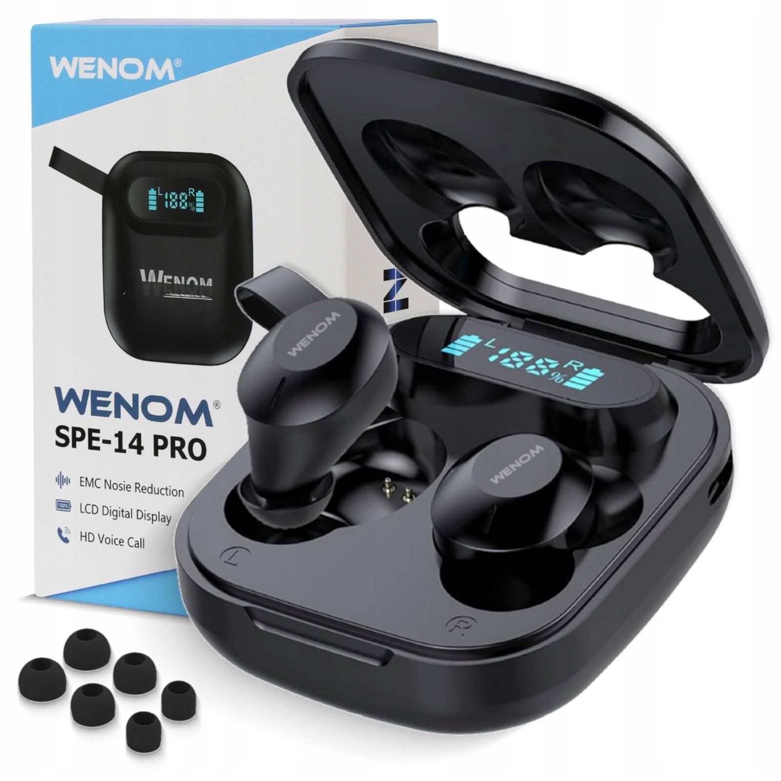 Bezdrátová sluchátka Wenom Tws Pro Bt 5.3 Powerbank iOS Android HiFi