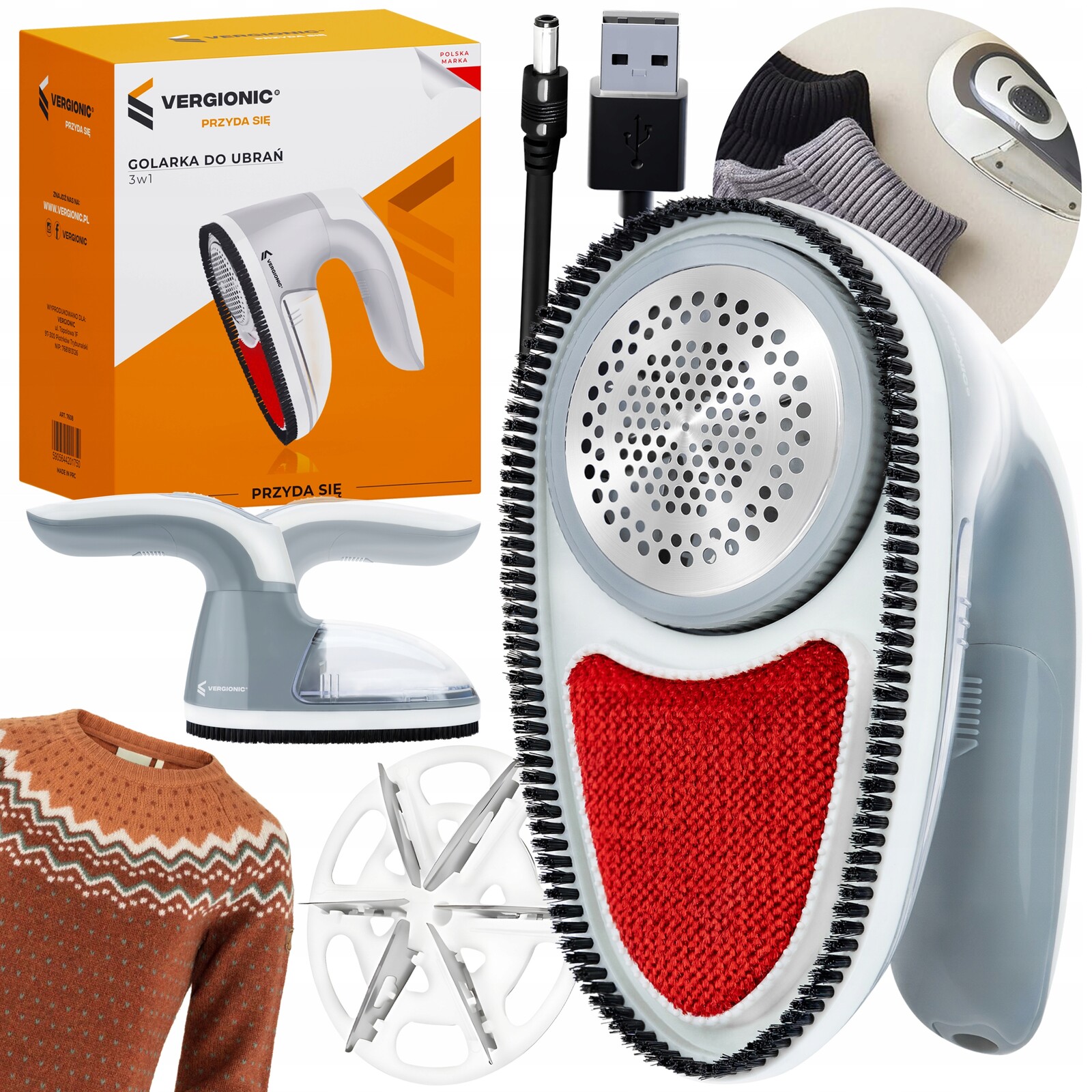 2 x Odžmolkovač svetrů na čalounění oděvů 3W Akumulátorový D