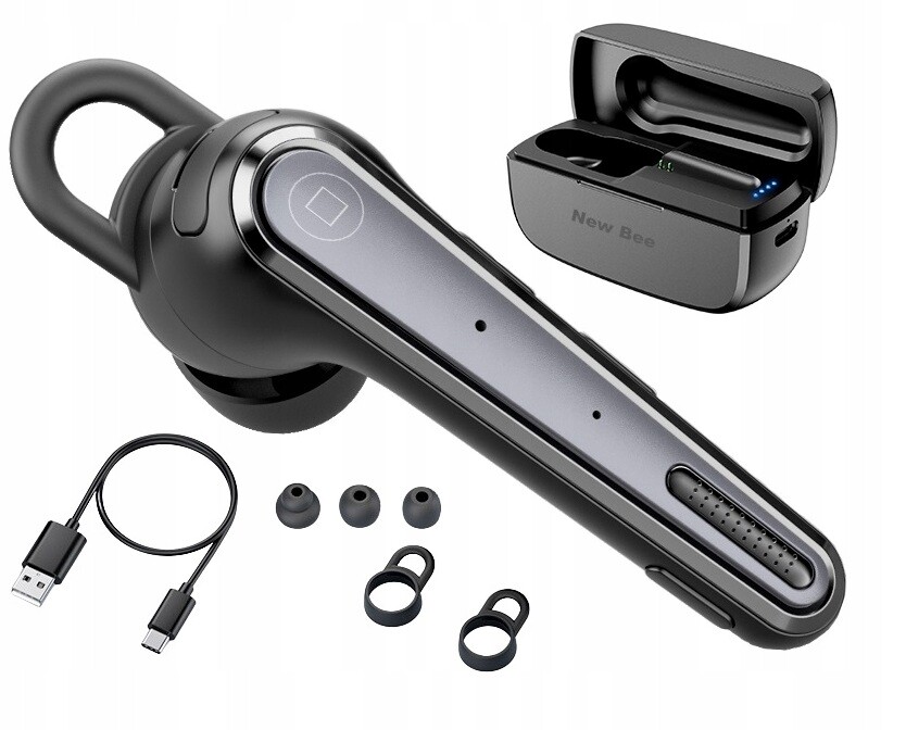 Lehká Malá Bezdrátová Sluchátka New Bee M52 Enc 180 dní Pohotovostního Režimu Pouzdro