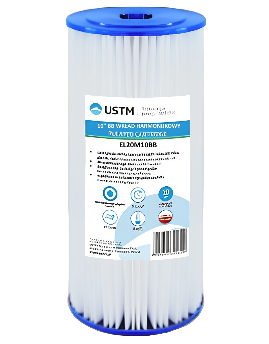 Filtrační Vložka Harmoniková 10 Bb 20 Mikronů Pro Velké Průtoky 40 L/min