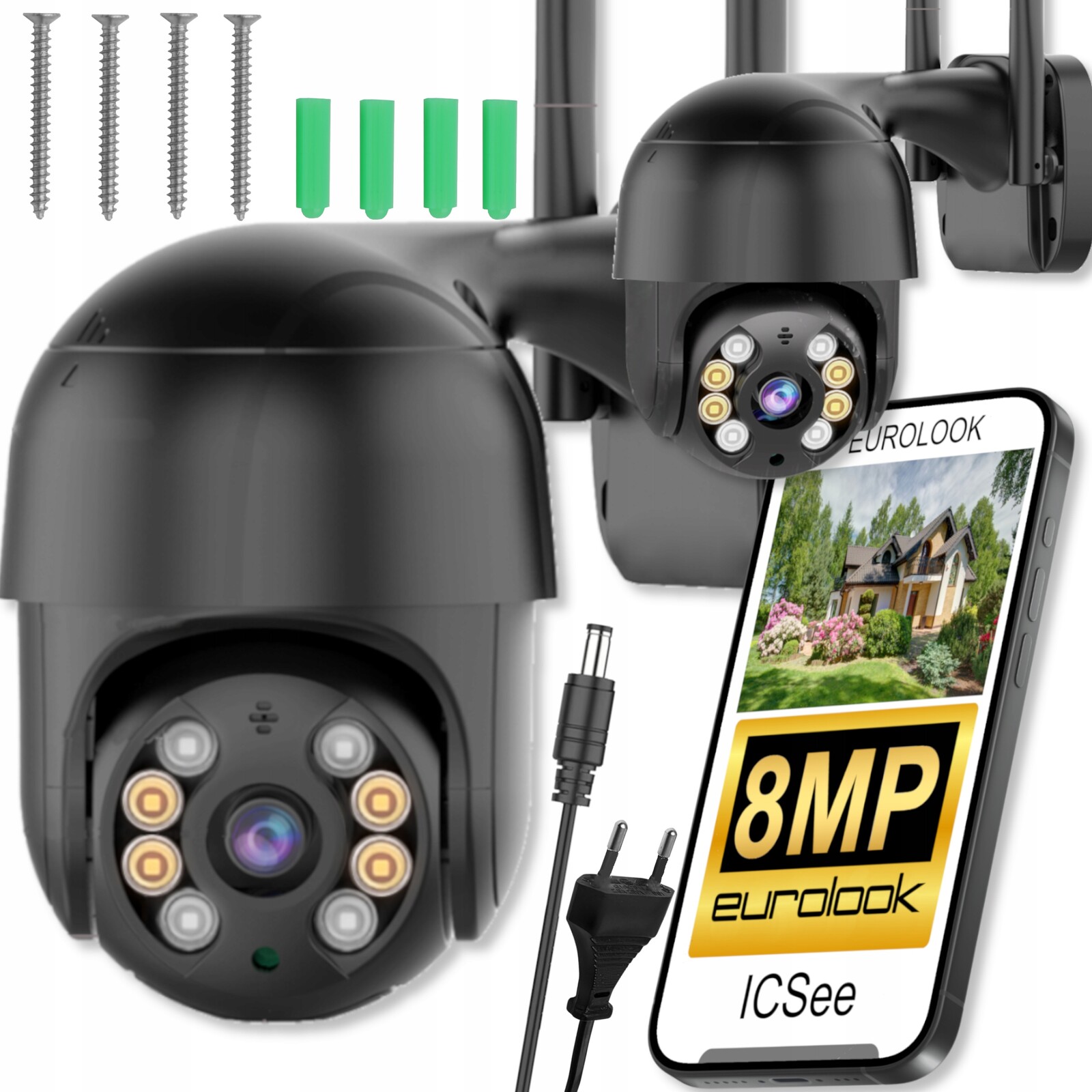 Venkovní Wifi Kamera Smart Ip 8MP Ultrahd Otočná Detekce 4X Zoom Alarm