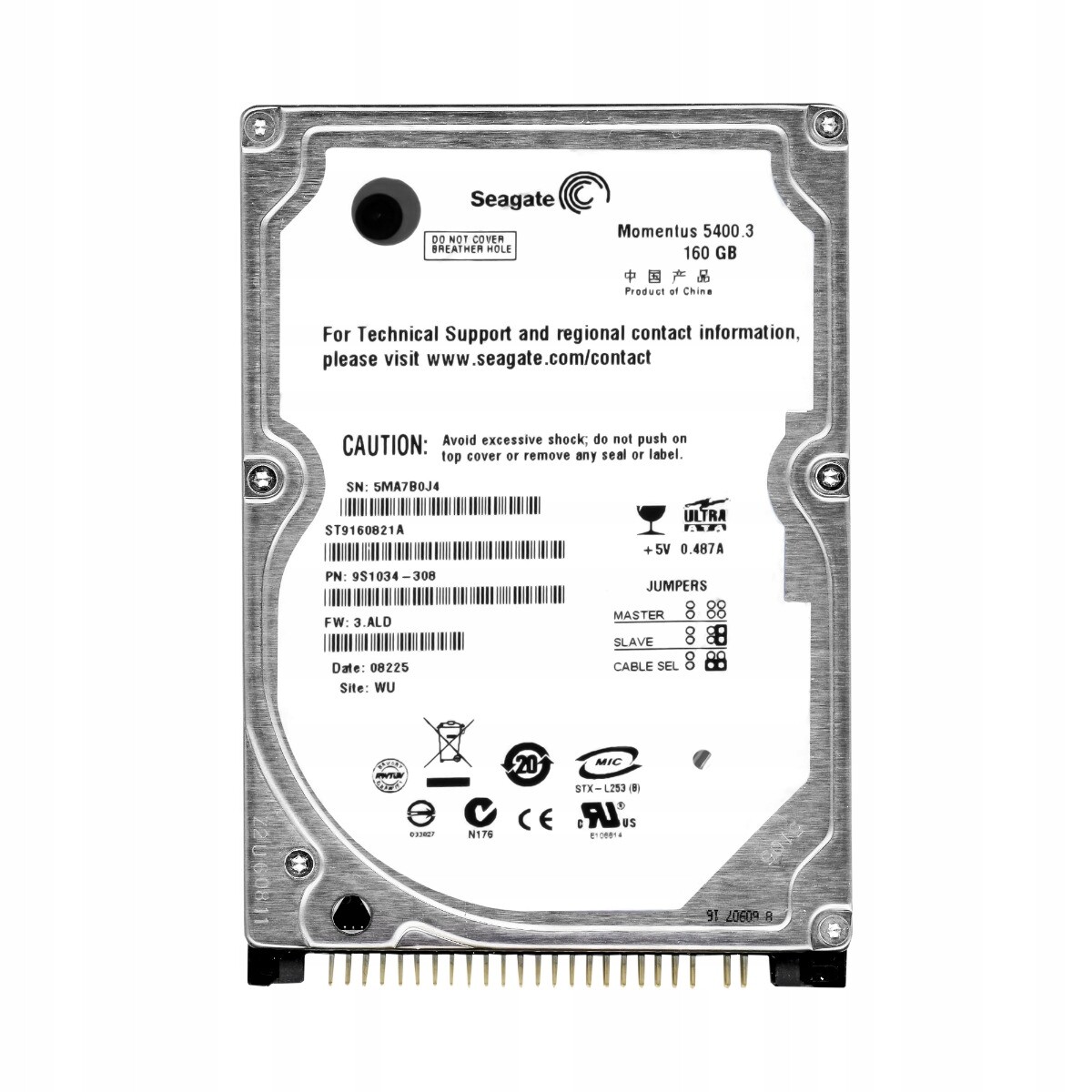Seagate Moments 160GB 5.4K 8MB Ata Ide 2.5'' ST9160821A