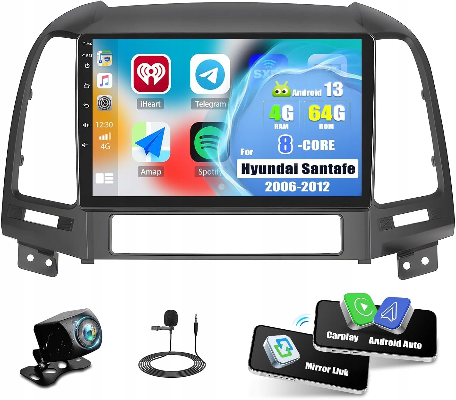 CarPlay Android Auto Rádio pro Hyundai Santa Fe 2 2/64GB