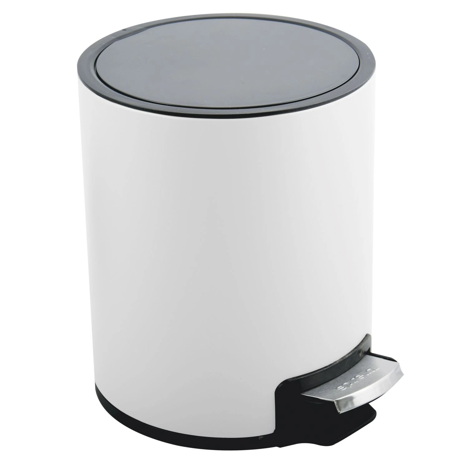 Spirella pedálový odpadkový koš Riku, matná bílá, ocel, 3 L